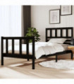 Bed Frame Black Solid Wood 90x200 cm Single