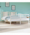 Bed Frame White Solid Wood Pine 135x190 cm 4FT6 Double