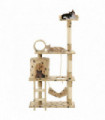 Cat Tree with Sisal Scratching Posts 140 cm Beige Paw Prints