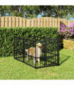 Dog Kennel Black 193.5x97x100 cm Steel