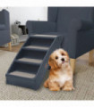 Folding 4-Step Dog Stairs Dark Grey