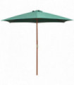 Parasol 270x270 cm Wooden Pole Green