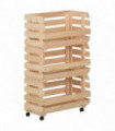 Vegetable Trolley 37x30x80 cm Solid Pinewood