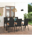 vidaXL 7 Piece Garden Dining Set Black and Brown