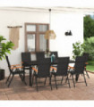 vidaXL 9 Piece Garden Dining Set Black and Brown