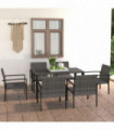 vidaXL 7 Piece Outdoor Dining Set Poly Rattan Grey