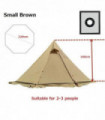 2024 New Pyramid Tent With Snow Skirt Ultralight Outdoor Camping Teepee With A Chimney Hole For Cooking Travel Backpacking Tent