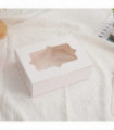 20pcs/lot White Cardboard Boxes with Window Sweets Candy Cookies Box Packaging Pastry Boxes Brownies Packaging Chocolate Box