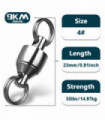 20~100Pcs Fishing Swivel Snap Ring Split Ring Stainless Steel Ball Bearing Swivel Hooks Lure Fishing Accessories Terminal Tackle