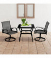 3 Piece Garden Dining Set Textilene and Steel