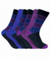 6 Pairs Funky Bamboo Socks (Fairisle Blue / Purple)