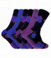 6 Pairs Funky Bamboo Socks (Jigsaw Blue / Purple)