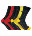 6 Pairs Funky Bamboo Socks (Polka Dot Red / Yellow)