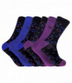 6 Pairs Funky Bamboo Socks (Circles Blue / Purple)