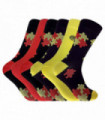 6 Pairs Funky Bamboo Socks (Jigsaw Red / Yellow)