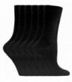 6 Pairs Ladies Plain Coloured Cotton Socks (PL30 Black)