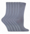 6 Pairs Ladies Plain Coloured Cotton Socks (PL30 Platinum)