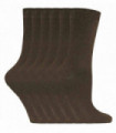 6 Pairs Ladies Plain Coloured Cotton Socks (PL30 Light Brown)