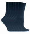 6 Pairs Ladies Plain Coloured Cotton Socks (PL30 Navy Blue)