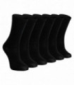 6 Pairs Children's School Socks (12-3 UK / Black)