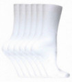 6 Pairs Ladies Plain Coloured Cotton Socks (PL30 White)