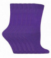 6 Pairs Ladies Plain Coloured Cotton Socks (PL30 Purple)