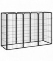 8-Panel Dog Playpen Black 50x100 cm Powder-coated Steel