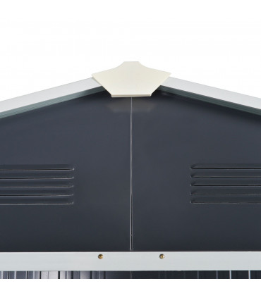 8 x 6ft Garden Storage Shed with Double Sliding Door Outdoor Grey