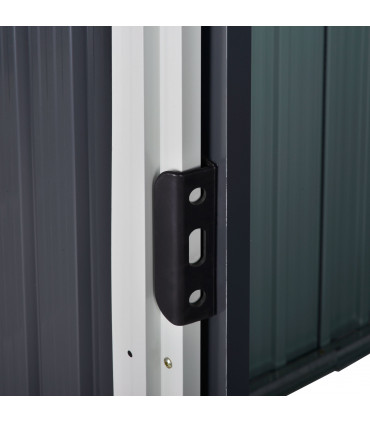 8 x 6ft Garden Storage Shed with Double Sliding Door Outdoor Grey