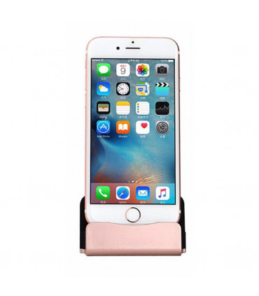 Aquarius Desktop Charging Dock with Braided Cables, Rose Gold