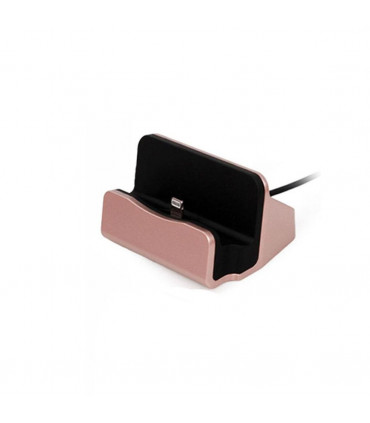 Aquarius Desktop Charging Dock with Braided Cables, Rose Gold