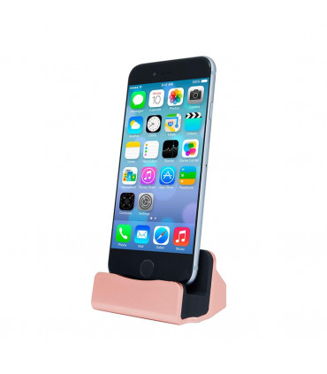 Aquarius Desktop Charging Dock with Braided Cables, Rose Gold