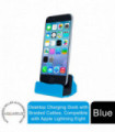 Aquarius Desktop Charging Dock with Braided Cables, Blue