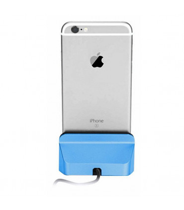 Aquarius Desktop Charging Dock with Braided Cables, Blue