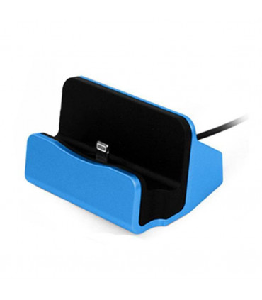 Aquarius Desktop Charging Dock with Braided Cables, Blue