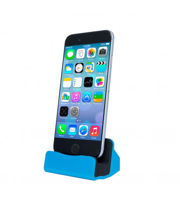 Aquarius Desktop Charging Dock with Braided Cables, Blue