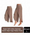 Aquarius Super Soft Modal Spandex Yoga Pilates Pants, Brown L