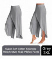 Aquarius Super Soft Modal Spandex Yoga Pilates Pants, Grey 3XL