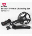 BOLANY Mountain Bike Crankset Aluminum Alloy 140mm Hollow Crank Single Chainring 32T 34T 36T MTB Bike Cranks For Kids' Bicycle