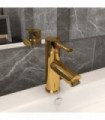 vidaXL Bathroom Basin Faucet Gold 130x176 mm