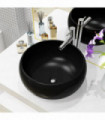 Basin Ceramic Round Black 40x15 cm