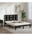 Bed Frame Black Solid Wood Pine 120x200 cm