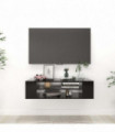 Hanging TV Cabinet Black 100x30x26.5 cm Engineered Wood