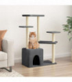 vidaXL Cat Tree with Sisal Scratching Posts Dark Grey 107.5 cm