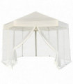Hexagonal Pop-Up Marquee with 6 Sidewalls Cream White 3.6x3.1 m