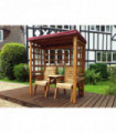 Henley Twin Seat Arbour Burg With Burgundy Cushion