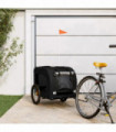 vidaXL Pet Bike Trailer Black Oxford Fabric and Iron