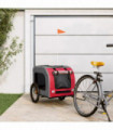 vidaXL Pet Bike Trailer Red and Grey Oxford Fabric&Iron