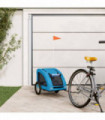 vidaXL Pet Bike Trailer Blue Oxford Fabric and Iron