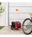 vidaXL Pet Bike Trailer Red and Grey Oxford Fabric and Iron